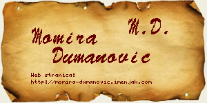 Momira Dumanović vizit kartica